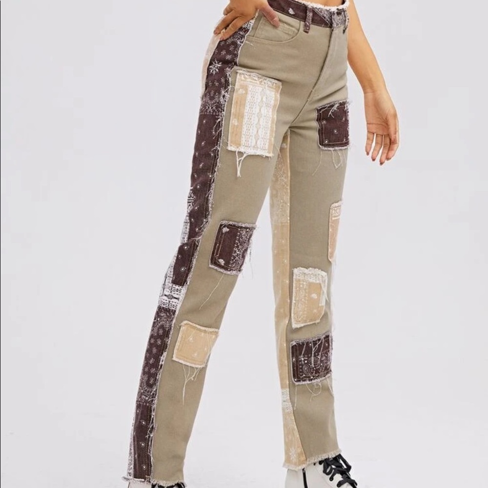 High Waist Printed Jeans